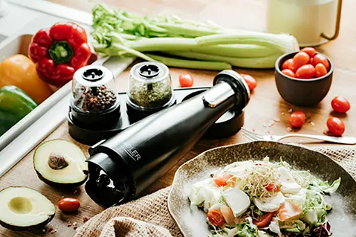 Набор из 3 мельниц для специй, соли и перца Adler AD 4449 на USB black - фото 8