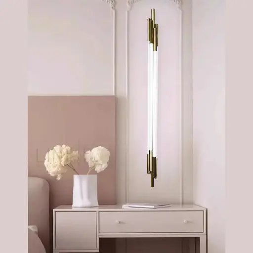 Латунный трубчатый стеновой LED светильник в корпусе 110 см Line F Арт. WJ351/1100 AB - фото 1