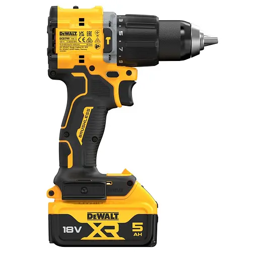 Дрель-шуруповерт DeWalt безщеточная ударная XR Li-Ion 18 В 5 Ач (DCD799P2T) - фото 3