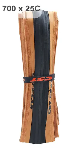 Покрышка складная велосипедная CST CZAR C1406 DC2 high grip Foldable 28" (700x25C) слик коричневый корд 60 TPI (G0001354) - фото 4