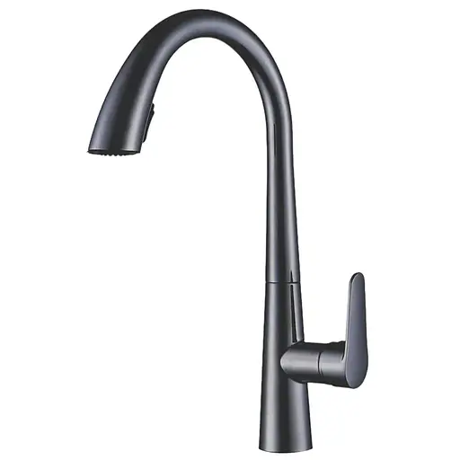 Смеситель для кухни с выдвижным изливом Mixxus Premium Warta 014 graphite MI6957 Графит - фото 1