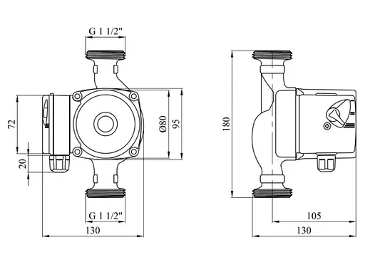 Циркуляционный насос Forwater 25/4-180 с гайками (CV018383) - фото 4