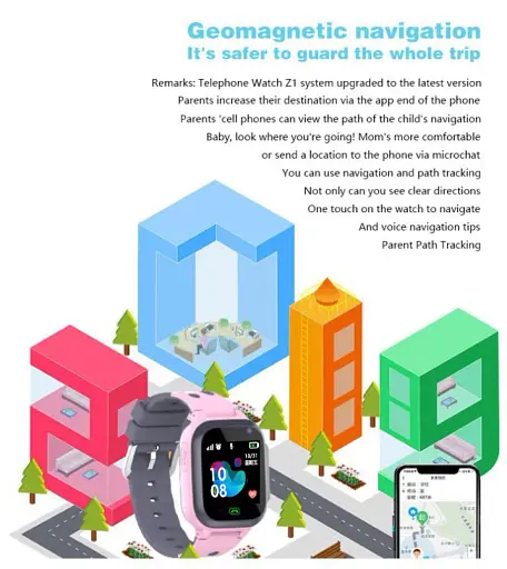 Смарт-годинник-телефон дитячі Z1 GPS 4G з камерою SIM-карта силіконовий ремінець Blue (17638) - фото 2