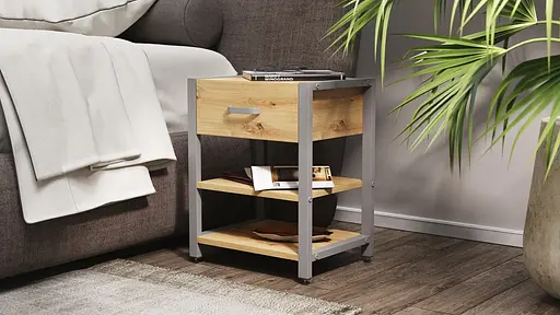 Тумба універсальна Ferrum-decor Вів'єн 1/2 50x41x40 сірий ДСП Дуб Артізан 16мм (FRD-104135) - фото 2