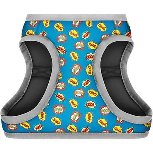 Шлейка для собак Waudog Clothes мягкая с QR паспортом, рисунок "ВАУ", S1 - фото 2