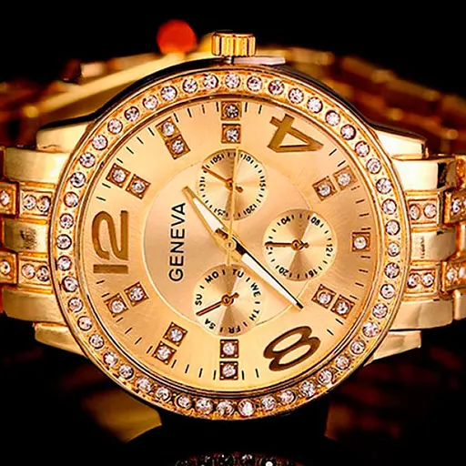 Наручний годинник жіночий Geneva Gold Золотий (195) - фото 3