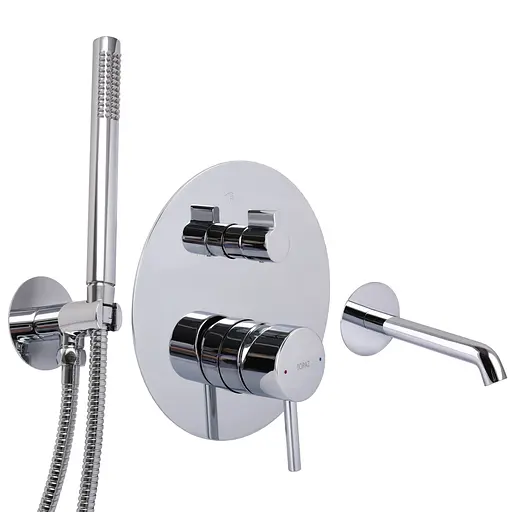 Змішувач для ванни вбудований TOPAZ LOFT TLF 32202-H39-C одноважільний хромований з ручною лійкою для душу