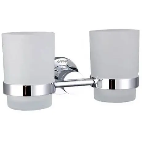 Склянка для зубних щіток подвійна Gappo G1808 латунь хром - фото 1