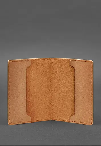 Кожаная обложка для военного билета офицера запаса 8.0 светло-коричневая Crazy Horse - фото 4