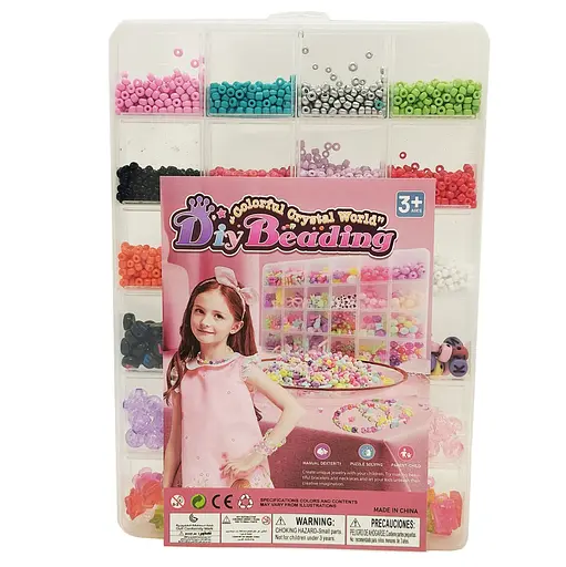 Детский набор бисера для создания украшений Bambi 610-34 ножницы, леска в комплекте - фото 1