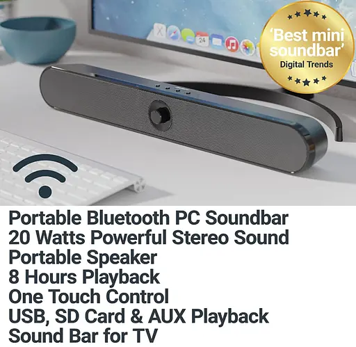 Аккумуляторный потужний саундбар Majority 20Вт Atlas аудіосистема - фото 5