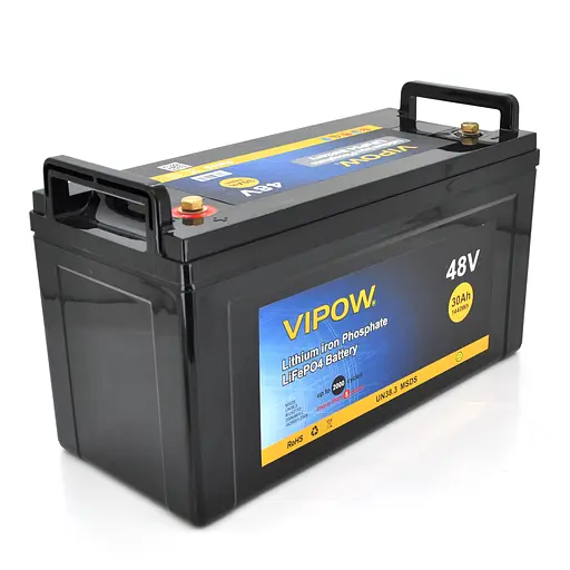 Акумуляторна батарея Vipow LiFePO4 51,2V 30Ah з вбудованою ВМS платою 40A, 48V (550x210x220) - фото 1