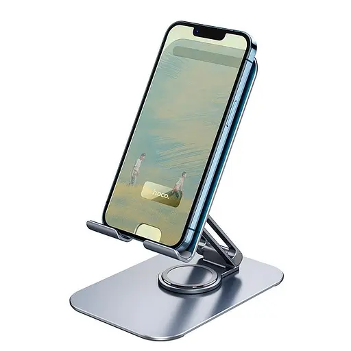 Тримач Hoco PH50 Plus Ivey dual axis rotating metal tablet desktop holder настільний для планшетів 4.5-12" - фото 3