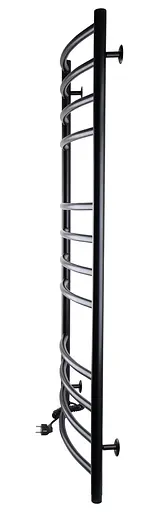 Электрический полотенцесушитель Unio LDE EL 1200-500-12 BLK Лесенка Дуга Элит черный, Черный матовый, Левое, Механический - фото 3