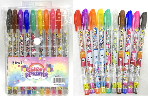 Набор гелевых ручек Сладкие мечты, 10 шт., с блеском и запахом, PVC - фото 2