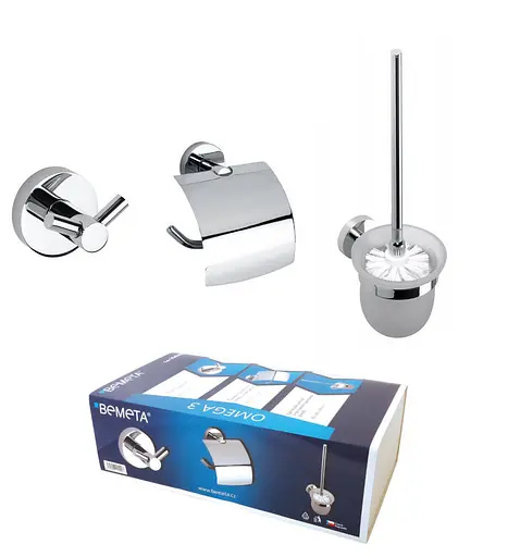 Набір аксесуарів 3 в 1 Bemeta Omega 204301, Хром - фото 2