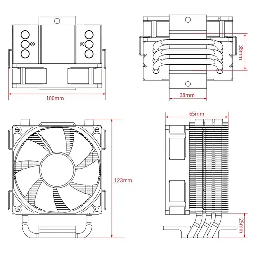 Кулер для процесора ID-Cooling SE-903-XT 1700 am5 (SE-903-XT) - фото 6
