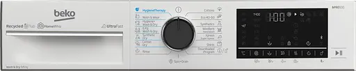 Стирально-сушильная машина Beko фронтальная 9(6)кг 1400 D 60 см дисплей белый - фото 6