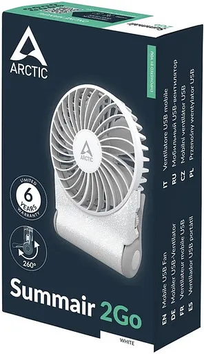 Вентилятор со встроенным аккумулятором Arctic SUMMAIR 2GO настольный белый AEBRZ00029A - фото 8