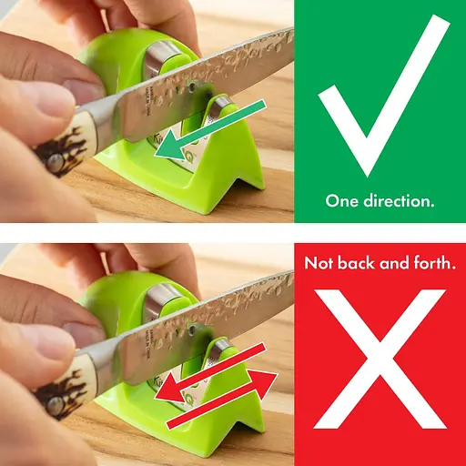 Точилка для ножів з керамічними ножами та лезами з карбіду 9.5х5 см, Kitchen Master Блакитний 86424 - фото 8