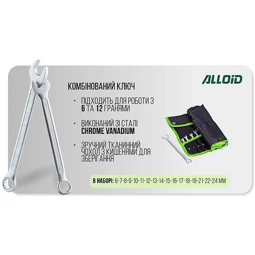 Набір ключів комбінованих Alloid 17 предметів (НК-2005-17М) - фото 5