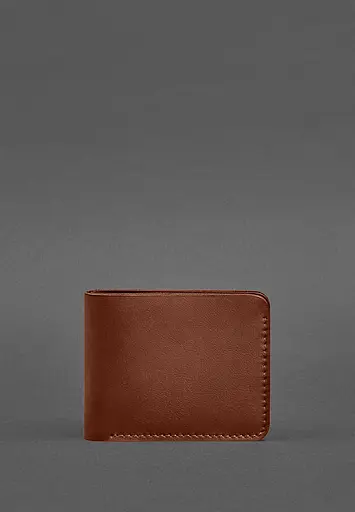 Кожаное портмоне 4.4 (с зажимом) светло-коричневое - фото 2