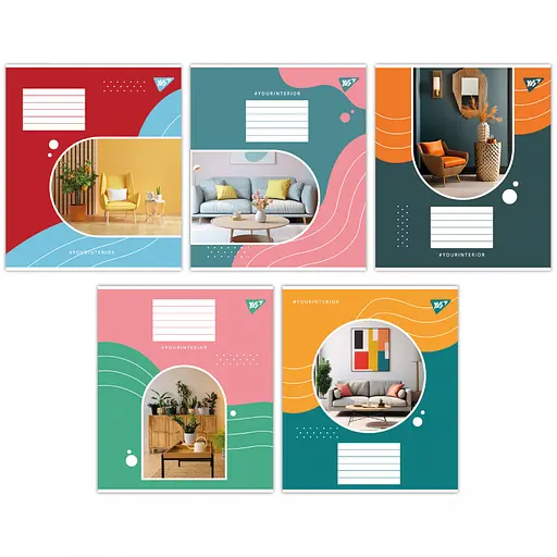 Тетради ученические 60 листов клетка Yes Your interior, 10 шт. в упаковке