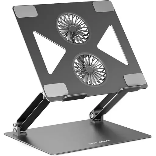 Охлаждающая подставка для ноутбука до 15.6 дюймов OfficePro LS-121-G 2xfans Aloy Aluminum Gray - фото 2