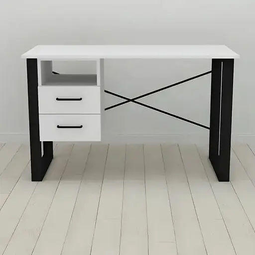 Письменный стол с ящиками Ferrum-decor Оскар 750x1200x600 металл Черный ДСП Белое 16 мм (FRD-103213)