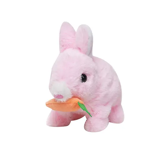 Зайчик с морковкой интерактивный Cute Furry, CH6010, 16 см, переноска, плюшевый, со звуком (в ассортименте)