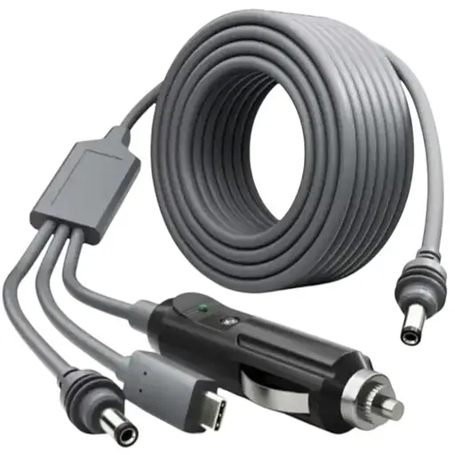 Кабель живлення для Starlink Mini DC + Type-C + автомобільний прикурювач 5 м (18799) - фото 1