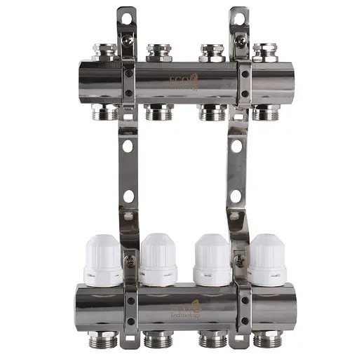 Коллектор с регуляторами и креплением ECO 001С 1″x4 000008834 - фото 1