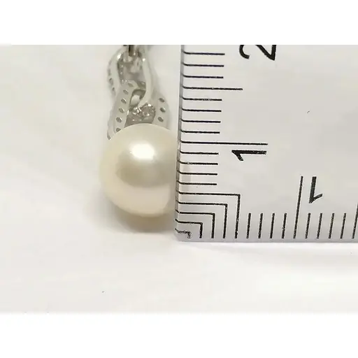 Серебряная подвеска Qvaliz с жемчугом и фианитами. 90300356 - фото 5