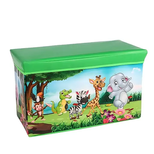 Текстильный ящик для игрушек C 68851-1 складной с рисунком зверей 31 х 60 х 35 см