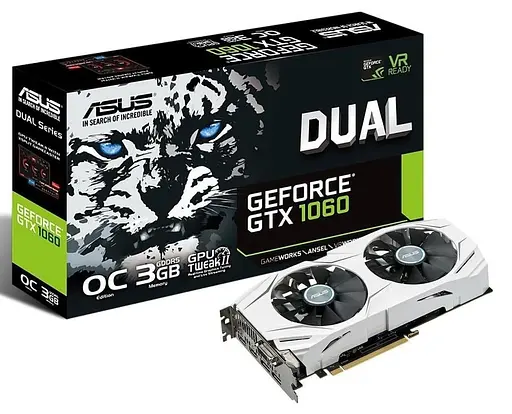 Видеокарта ASUS GTX 1060 3Gb Dual OC (DUAL-GTX1060-O3G) (GDDR5, 192 bit, PCI-E 3.0 x16) Б/у - фото 6