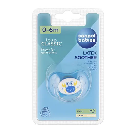 Силиконовая анатомическая пустышка Canpol babies Nature Крабик 0-6 мес. голубой (22/506) - фото 3