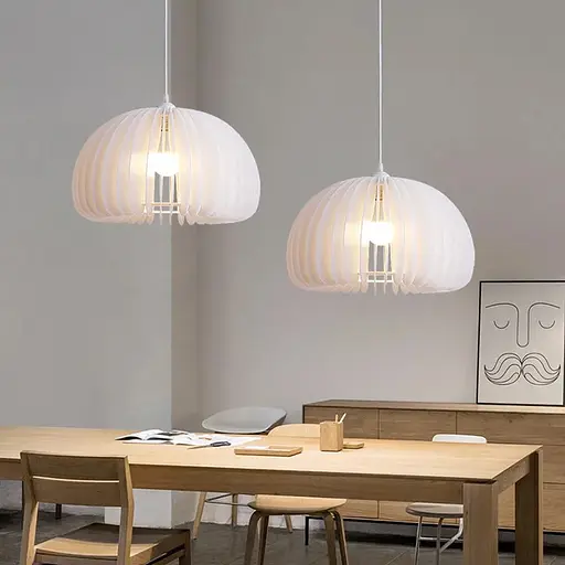 Люстра з білим акриловим абажуром Ø 32х25 см | Line F | Арт. SG41-320 - фото 1