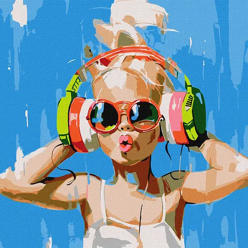 Набор для росписи по номерам Ее летний бит, Ideyka, 50x50 см, КНО8545