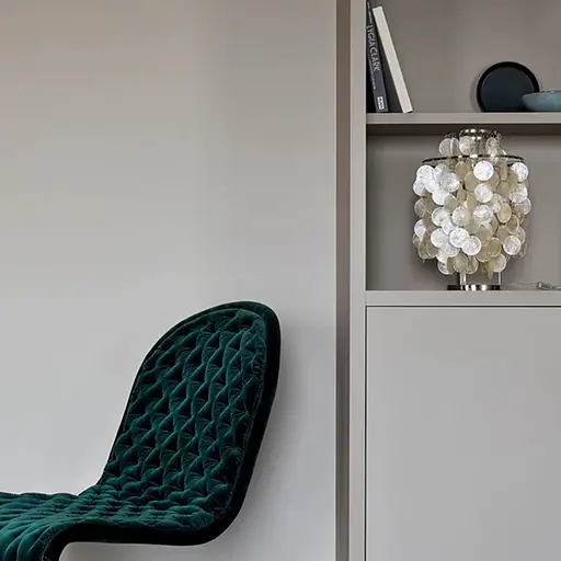 Срібна настільна лампа ATHELIA із перламутровими пластинами | Арт. T 1537 CH | Line F - фото 4