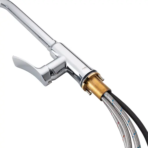 Змішувач для кухні з висувним виливом Haiba Bolero 014 HB9591 Хром - фото 3