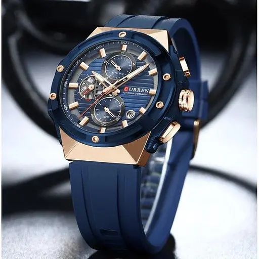 Мужские наручные классические часы Curren Barca (Синие) - фото 3