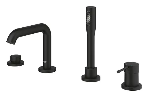 Змішувач для ванни на 4 отвори Grohe Essence 25251KF1 Чорний матовий - фото 4