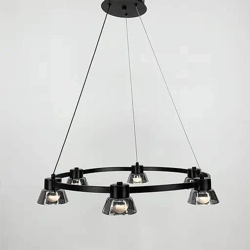 Кільцева люстра HILDFRID на 6 плафонів Line.F MJ 179-600 BK - фото 4
