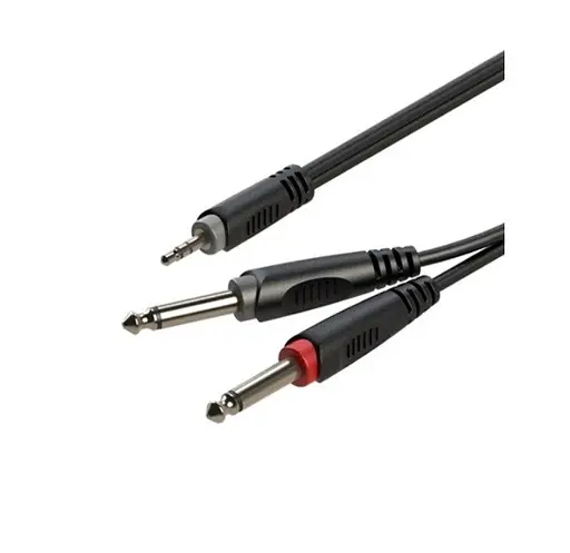 Готовий аудіо кабель Mini-Jack 3,5 Stereo - 2xJack 6,3 mono Roxtone SAY-C130-L6 6 м