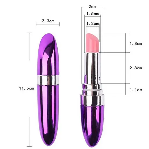 Компактний вібратор-маскарад у формі помади для секретних моментів Фіолетовий K0525-4 - фото 2