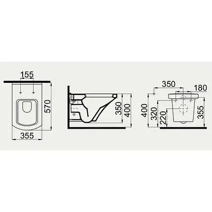 Унитаз подвесной Idevit Vega 2804-0606-07, Черный - фото 3