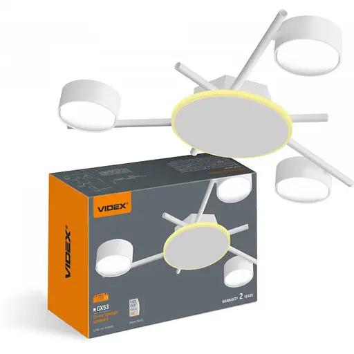 Світильник Videx під лампу 3xGX53 накладний з підсвіткою білий VL-SPF20B-WB - фото 1