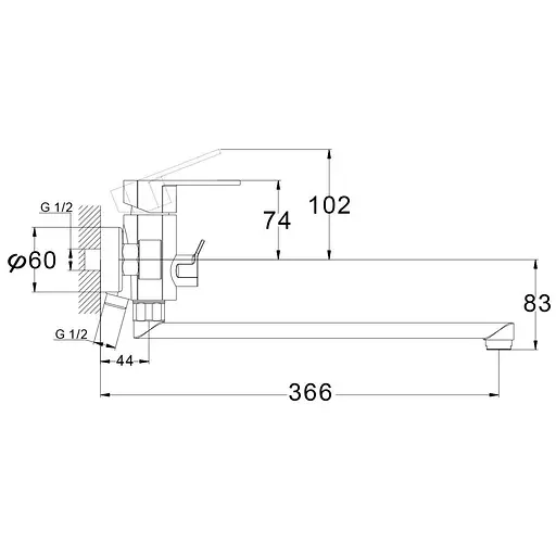 Змішувач для ванни TROYA LAB7-A136 одноважільний 30412 - фото 2