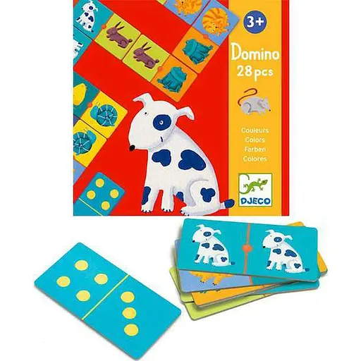 Настольная игра Djeco Детское домино. Цвета животных (Domino Colours, 28 pcs) (DJ08111) - фото 1