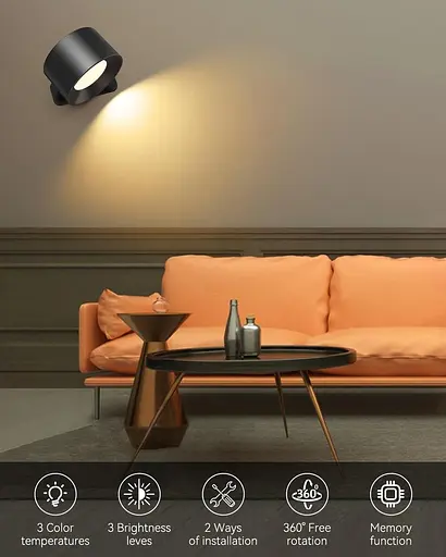 Настенный светильник AUINSKY светодиодное сенсорное управление - фото 5